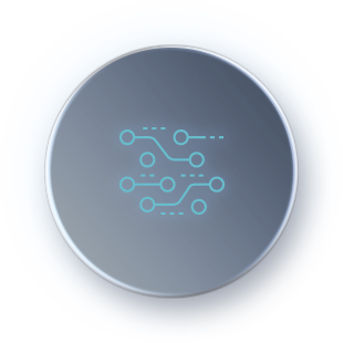 Abstract circuitry design with blue lines and circles on a dark background, depicting a connected network. Futuristic and technological tone.